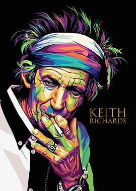 Keith Richards Colorful Portrait