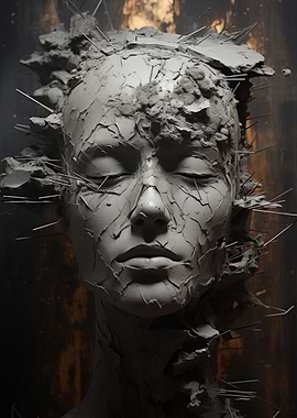 Clay Sculpture with Needles