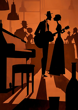 Jazz Club Silhouette Illustration