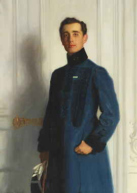 Portrait of a Man in Blue Uniform
