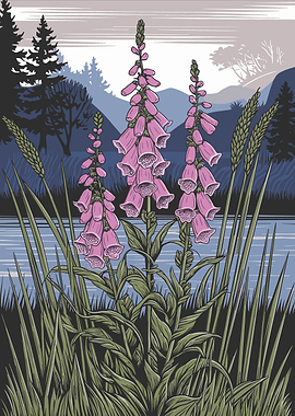 Foxgloves by the River