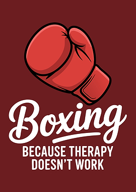 Boxing Therapy Funny Graphic Design