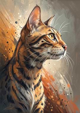 Elegant Bengal Cat Portrait