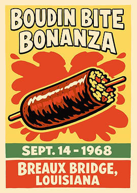 Boudin Bite Bonanza Vintage Poster