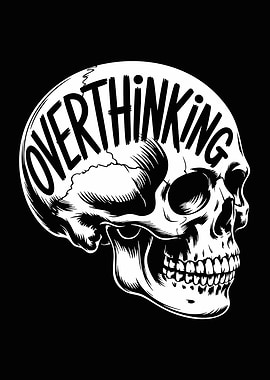 Overthinking Skull Illustration