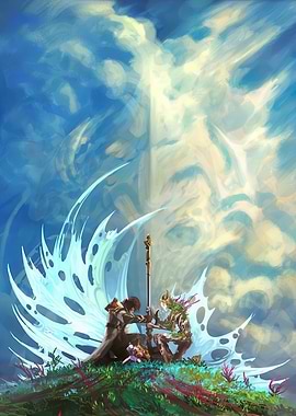 Fantasy Scene with Two Characters