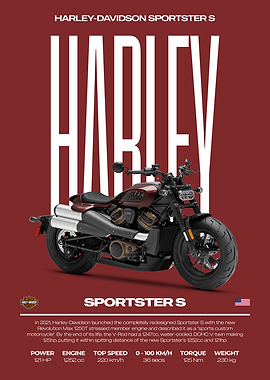 Harley Davidson Sportster S Motorcycle Poster