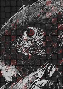 Abstract Bird Close-Up 'DAYS IN JUNGLE' Poster Made By Toku