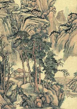 Chinese Mountains Landscape Painting Wang Hui