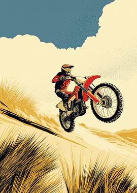 Motocross Rider on Sandy Terrain