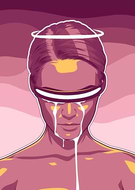 Crying Angel with Futuristic Visor