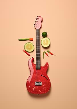 Meat Guitar with Vegetable