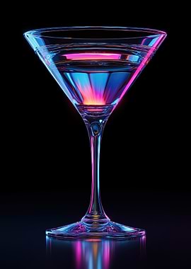 Neon Martini Glass