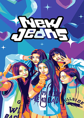New Jeans K-pop Group Pop Art