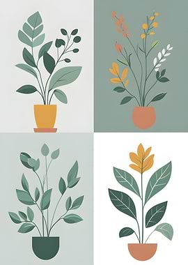 Botanical Illustration: Potted Plants
