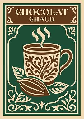 Chocolat Chaud Vintage Style Illustration