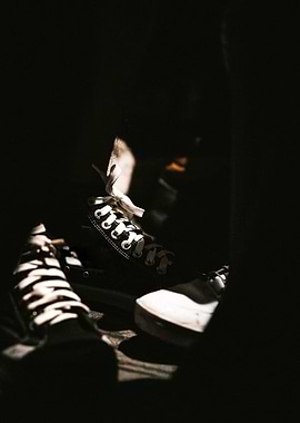 Silent Steps in the Dark – Moody Sneakers Street Photography Art