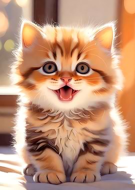 Cute Orange Kitten Portrait