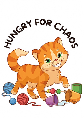 Hungry for Chaos Cartoon Cat