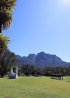 Mountain View with Green Field
