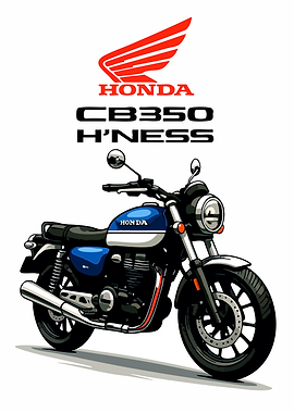 Honda CB350 H'ness Motorcycle Illustration
