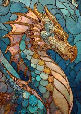 Stained Glass Dragon Art