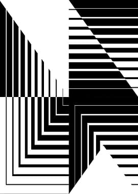 Abstract Black and White Geometric Design