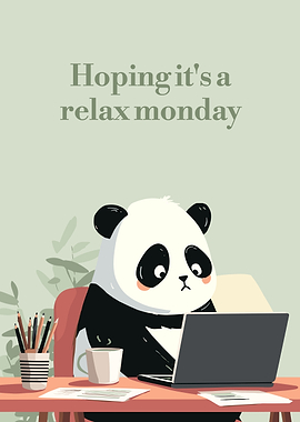 Relax Monday Panda Illustration