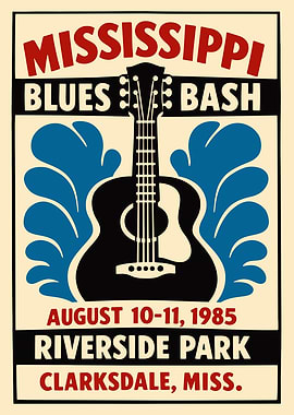 Mississippi Blues Bash 1985 Poster