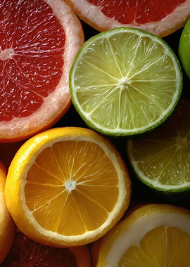 Citrus Fruit Slices Close-Up