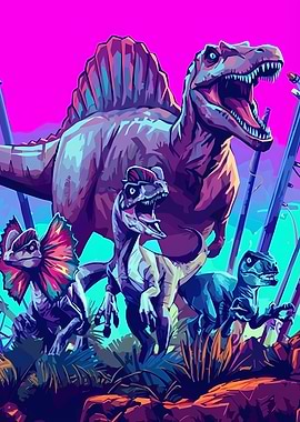 Dinosaur Group Illustration