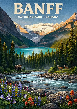 Banff National Park Canada Landscape Art