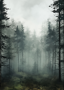 Misty Forest Landscape