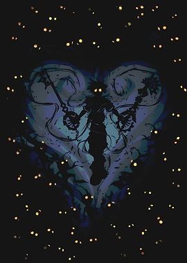 Kingdom Hearts Silhouette with Keyblades
