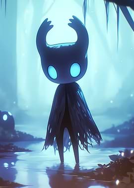 Hollow Knight in a Blue Night