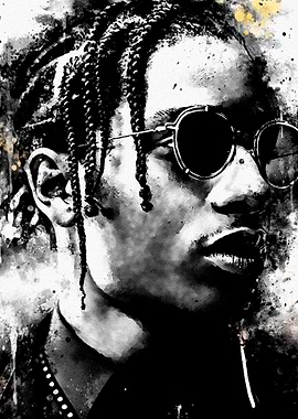 A$AP Rocky Portrait - Black and White