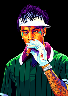 21 Savage Portrait with Cigar