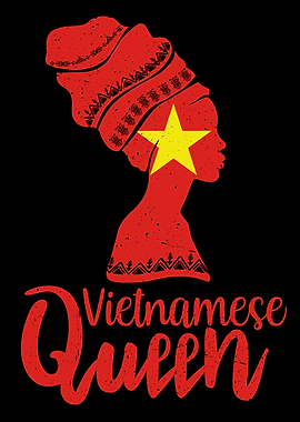 Vietnamese Queen Vietnam Flag Afro Roots