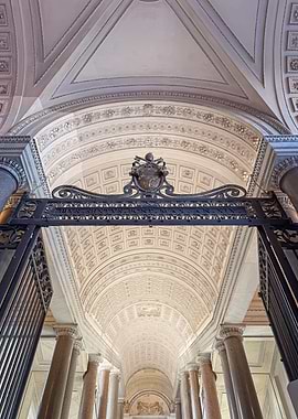 Ornate Hallway with Iron Gate