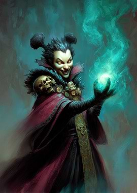 Evil Sorceress with Magic Orb
