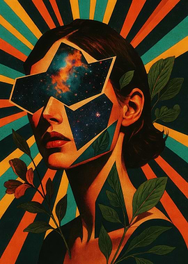 Surreal Portrait with Space and Nature