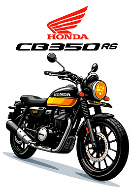 Honda CB350RS Motorcycle Illustration