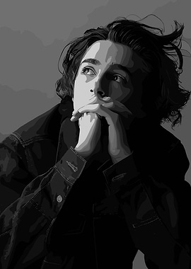 Monochrome Portrait of a Pensive Person