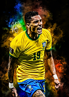 Raphinha Brazil Soccer Player Portrait