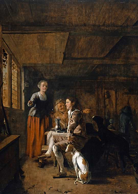 Old Tavern Scene Painting