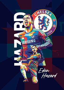 Eden Hazard Chelsea FC Pop Art