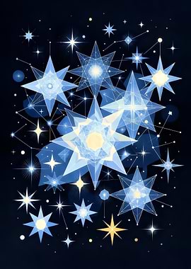 Stars on Dark Blue Background