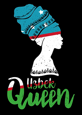 Uzbek Queen Uzbekistan Flag Afro Roots