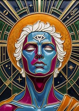 Cosmic Third Eye Enamel Art