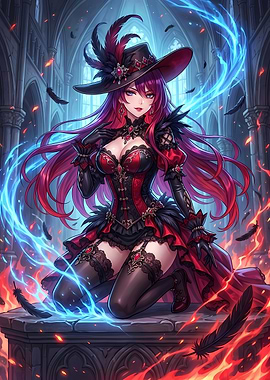Anime Witch in Gothic Setting